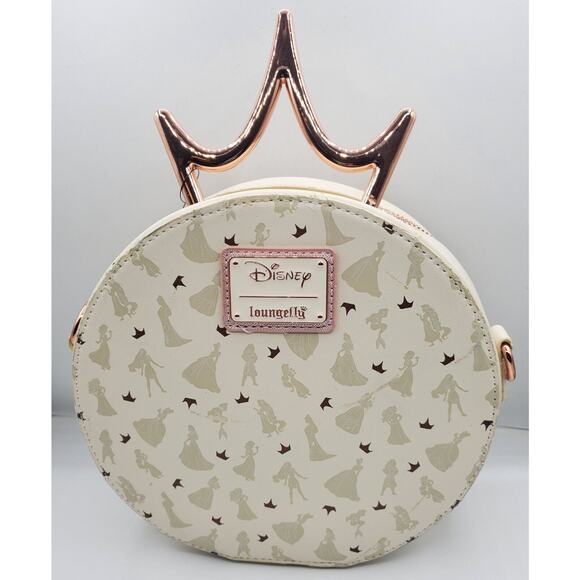 Loungefly Disney Princess Metal Crown Crossbody Bag Purse - New with Defects - Picture 1 of 13